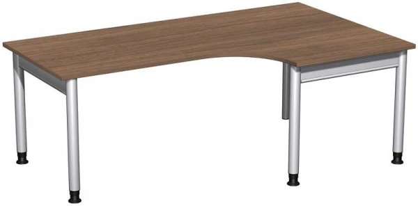 Bureau PC geramöbel droit réglable en hauteur 2000x1200x680-820 noyer/argent N-657321-NS se procurer à bas prix
