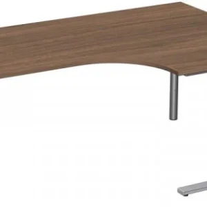 Bureau PC geramöbel à droite réglable en hauteur couvre-pied C en option 1800x1200x680-820 noyer/argent N-647309-NS se pro...