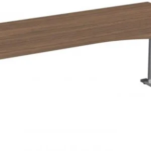 Bureau PC geramöbel à droite réglable en hauteur couvre-pied C en option 2000x1000x680-820 noyer/argent N-647313-NS acquér...