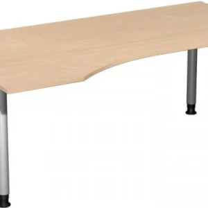 Bureau PC geramöbel gauche réglable en hauteur 1800x1000x680-820 hêtre/argent N-657306-BS obtenir à bas prix