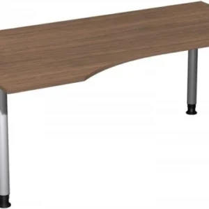 Bureau PC geramöbel gauche réglable en hauteur 1800x1000x680-820 noyer/argent N-657306-NS se procurer à bas prix
