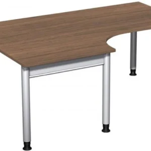 Bureau PC geramöbel gauche réglable en hauteur 1800x1200x680-820 noyer/argent N-657310-NS prendre à bas prix