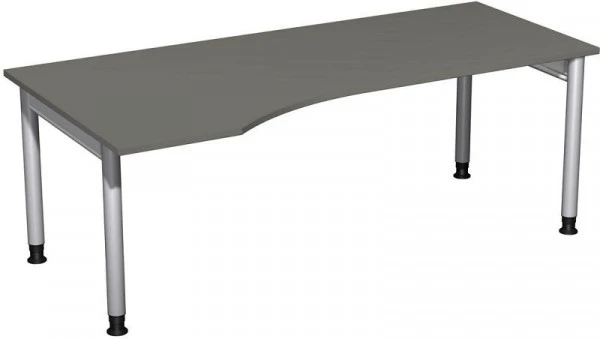 Bureau PC geramöbel gauche réglable en hauteur 2000x1000x680-820 graphite/argent N-657314-GS prendre à bas prix