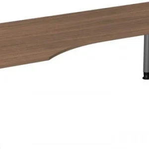 Bureau PC geramöbel gauche réglable en hauteur 2000x1000x680-820 noyer/argent N-657314-NS commander à bas prix