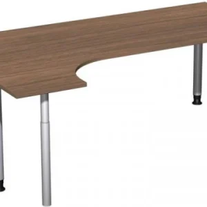 Bureau PC geramöbel gauche réglable en hauteur 2000x1200x680-820 noyer/argent N-657318-NS prendre à bas prix