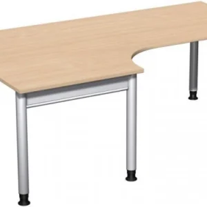 Bureau PC geramöbel gauche réglable en hauteur 2000x1200x680-820 hêtre/argent N-657322-BS prendre à bas prix