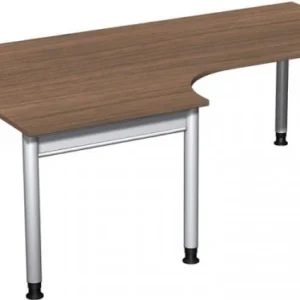 Bureau PC geramöbel gauche réglable en hauteur 2000x1200x680-820 noyer/argent N-657322-NS se procurer à bas prix