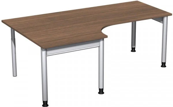 Bureau PC geramöbel gauche réglable en hauteur 2000x1200x680-820 noyer/argent N-657322-NS se procurer à bas prix