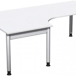 Bureau PC geramöbel gauche réglable en hauteur 2000x1200x680-820 blanc/argent N-657322-WS acquérir à bas prix