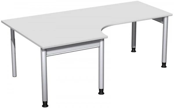 Bureau PC geramöbel gauche réglable en hauteur 2000x1200x680-820 gris évident/argent N-657322-LS se procurer à bas prix