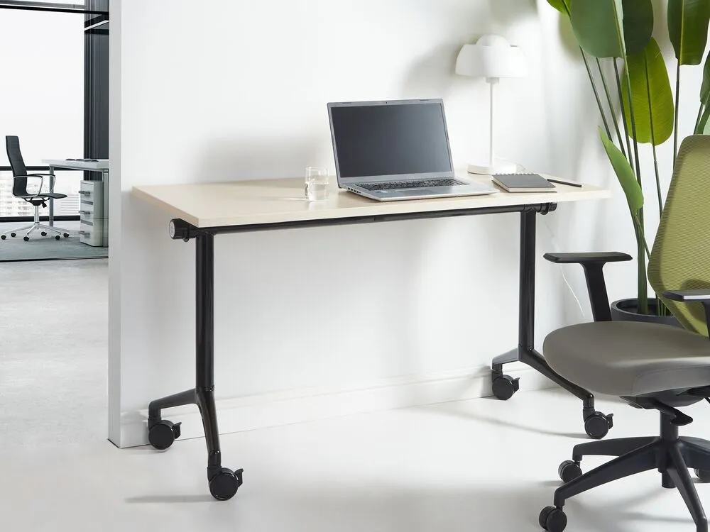 Bureau inklapbaar lichtbruin/zwart 120 x 60 cm CAVI