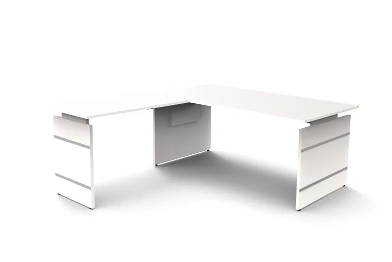 Bureau à joues réglable en hauteur Kerkmann L 1800 x P 800 x H 680-760 mm forme 4 coloris : blanc 11465310 acquérir à bas...