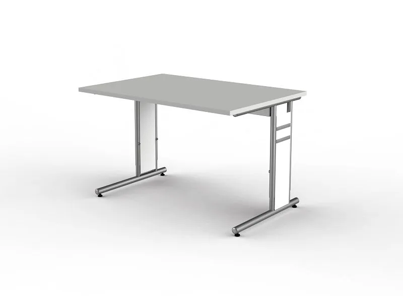 Bureau Kerkmann avec pied en C forme 4 L 1200 x P 800 x H 680-820 mm gris évident 11410511 choisir à bas prix