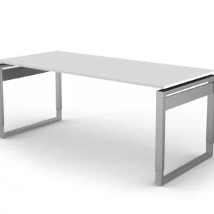 Bureau Kerkmann avec structure en fer forme 5 L 1800 x P 800 x H 680-820 mm blanc 11403210 acquérir à bas prix
