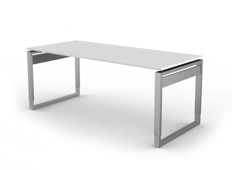 Bureau Kerkmann avec structure en fer forme 5 L 1800 x P 800 x H 680-820 mm blanc 11403210 acquérir à bas prix