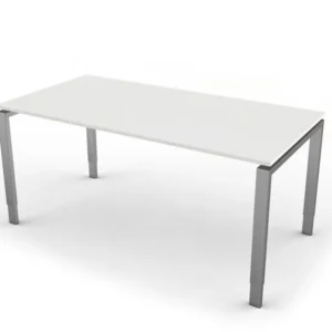 Bureau Kerkmann avec structure à 4 pieds forme 5 L 1600 x P 800 x H 680-820 mm blanc 11413110 obtenir à bas prix