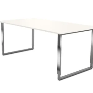 Bureau réglable en hauteur Kerkmann avec structure en fer Aveto L 1800 x P 800 x H 680-820 mm blanc 114514.1 magasiner à b...