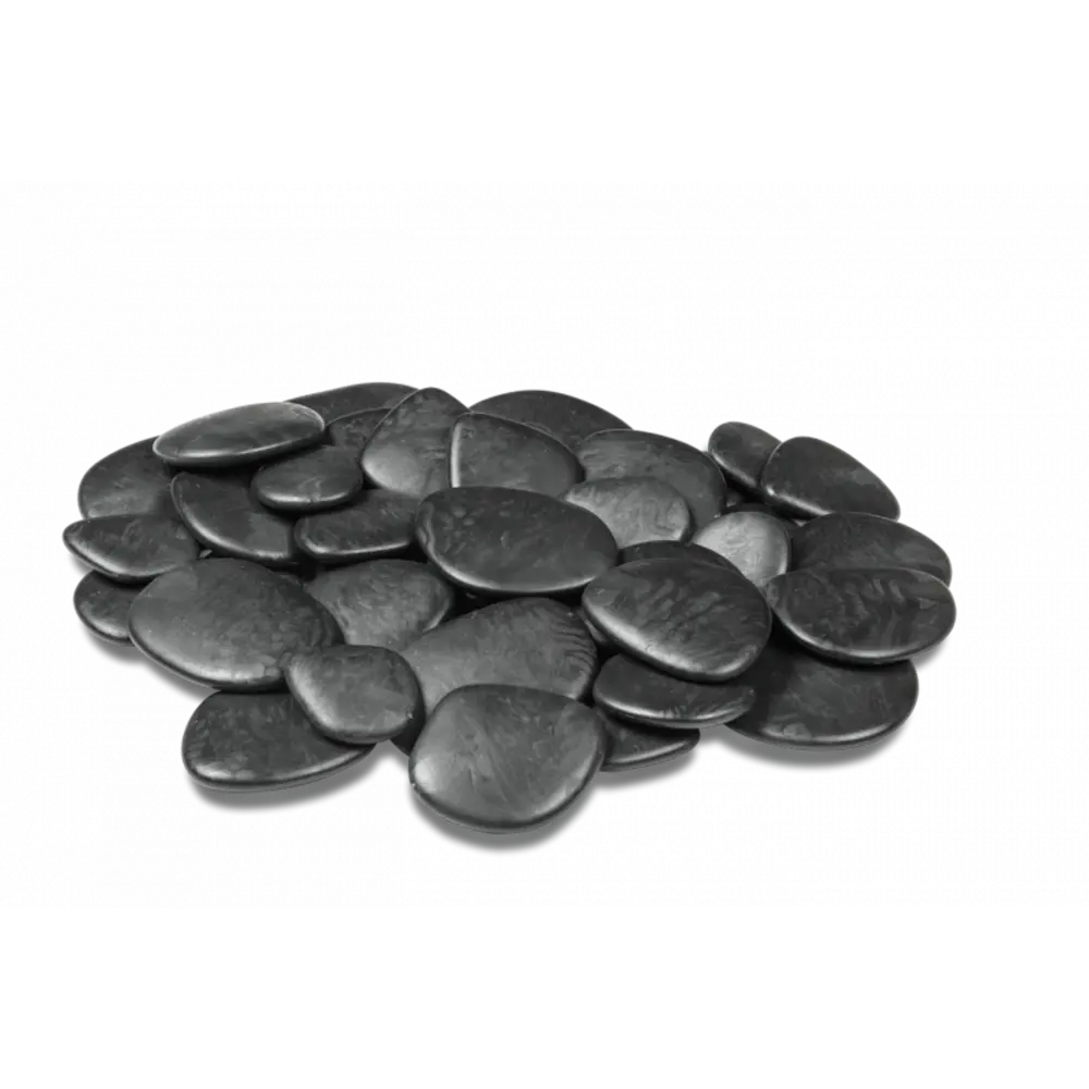 Galets décoratifs en plastique recyclé - noir étendu (5 à 8 cm)