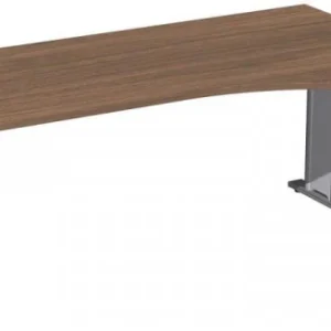 geramöbel bureau PC rigide droite cache pied C en option 1800x1000x720 noyer/argent N-648305-NS se procurer à bas prix