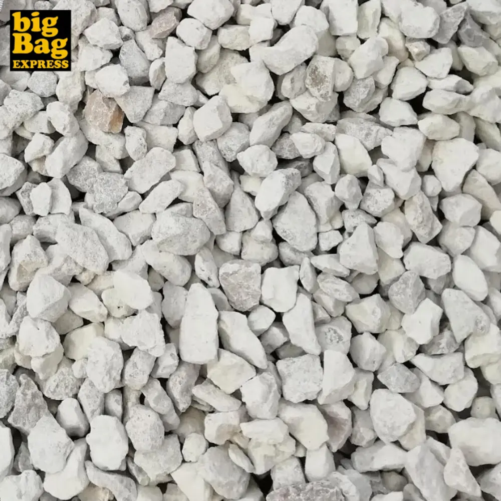 PACK 12M² Gravillon Calcaire Blanc Ø 6/14 mm (24 X Sac de 25Kg +/- 600Kg ) - Livraison CONVENTIONNEL