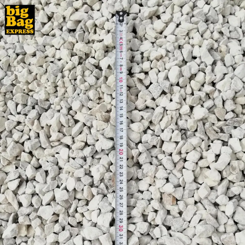 PACK 12M² Gravillon Calcaire Blanc Ø 6/14 mm (24 X Sac de 25Kg +/- 600Kg ) - Livraison CONVENTIONNEL