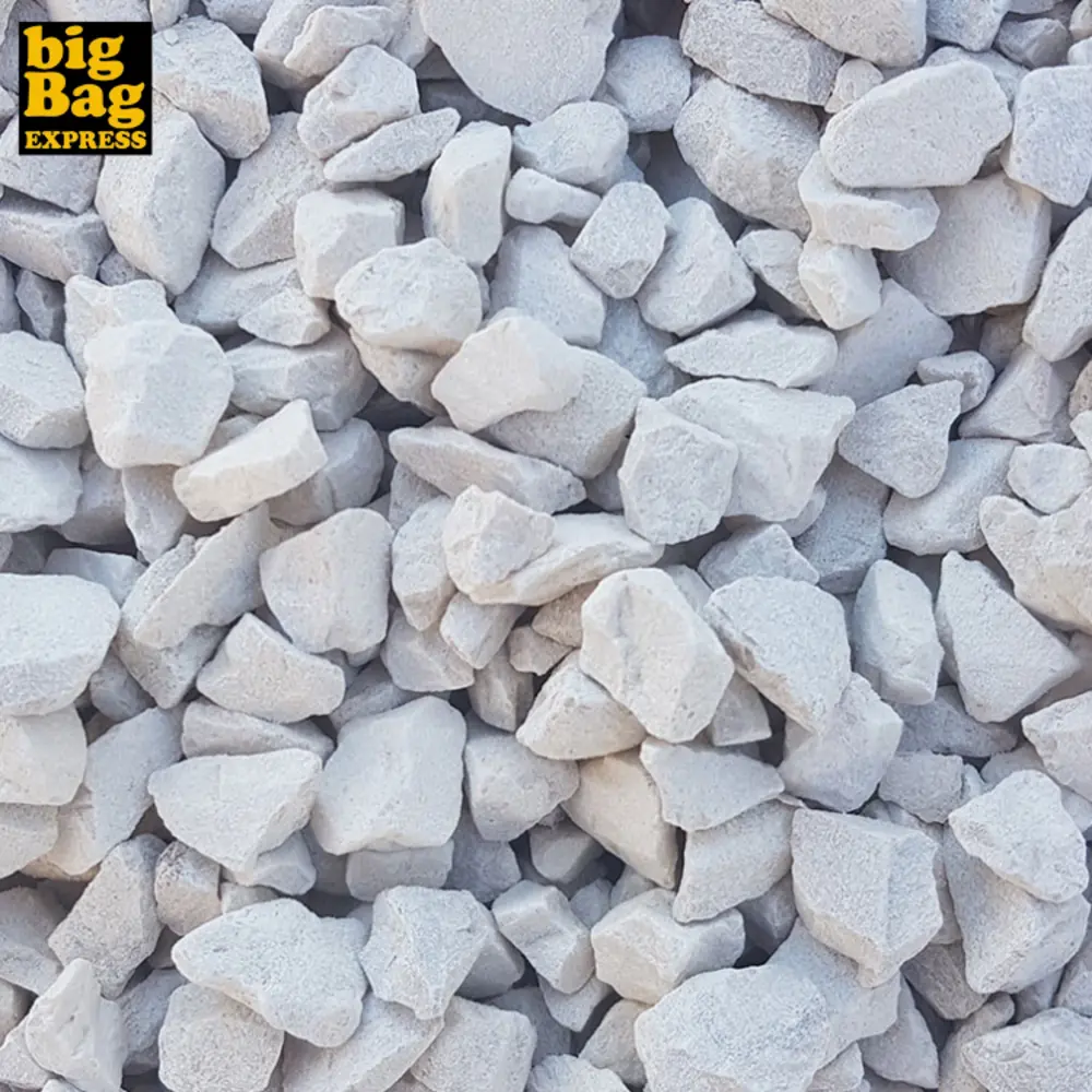 PACK 4M² Gravillon Calcaire SUPER Blanc Ø 6/14 mm (8 X Sac de 25Kg +/- 200Kg ) - Livraison CONVENTIONNEL