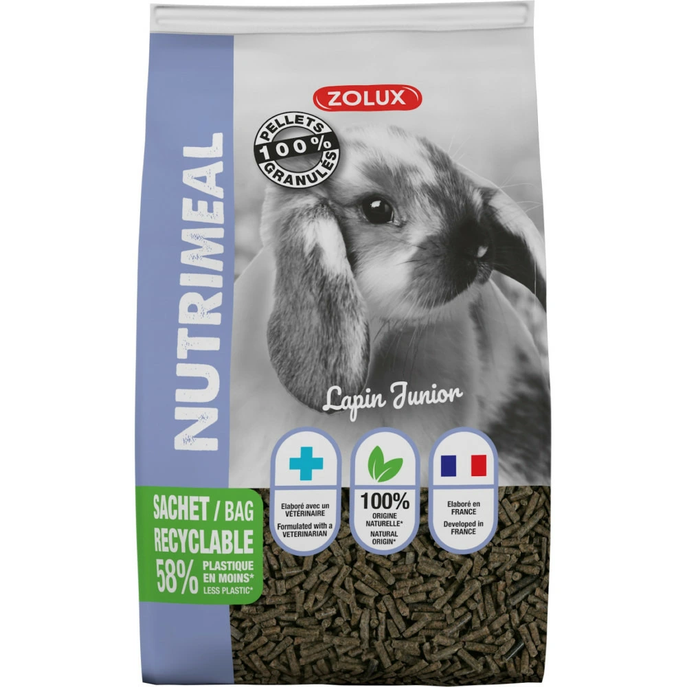 Pellets granulés lapin nain junior ( moins de 6mois) nutrimeal 2,5kg