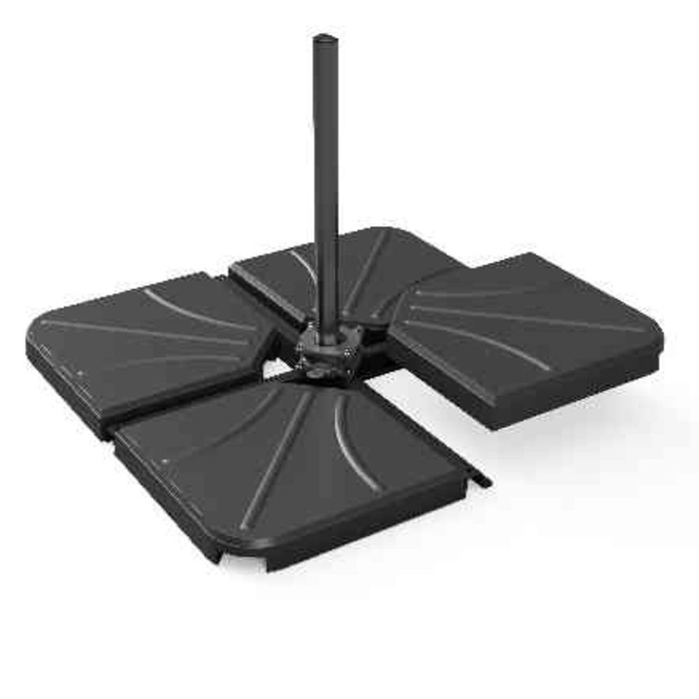 Pied de parasol GOMO en blocs béton condensé et polypropylène noir