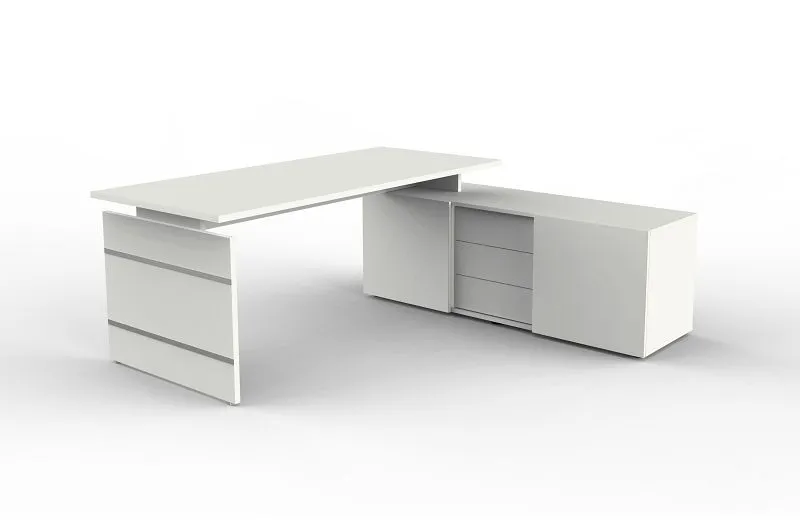 Poste de travail entier Kerkmann Forme 4 L 1800 x P 800 x H 740 mm blanc 11446010 acheter à bas prix