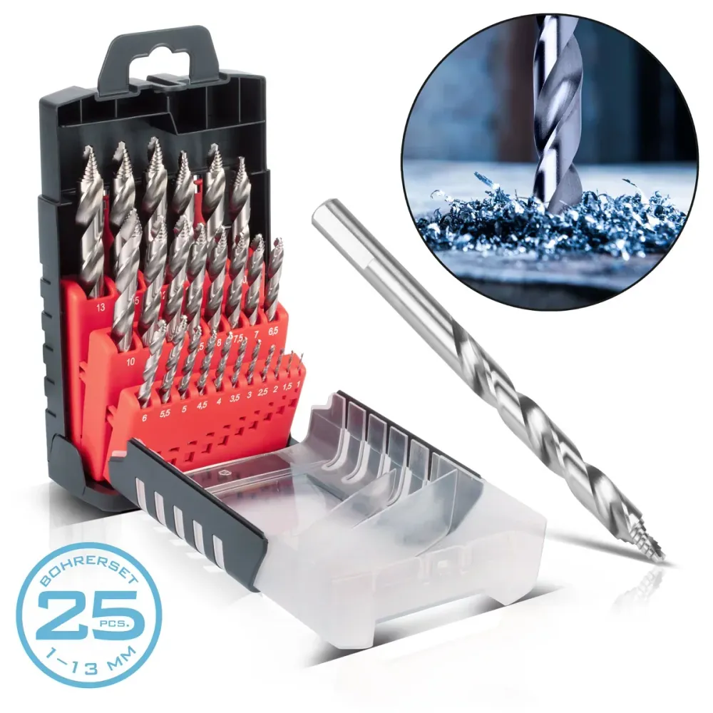 STAHLWERK HSS SPROCAL SPRICAL AVEC APPORT-STAP | 25 Ensemble 1-13 mm | DIN 338 Type N | Phrase HSS-Drill | SEFFORME DU PRO...