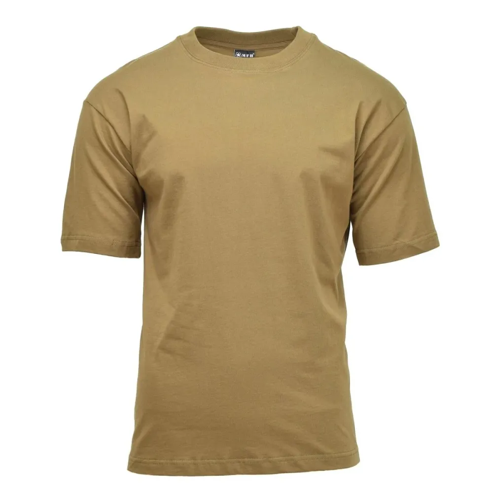 T-shirt de style militaire américain MFH, sous-vêtement robuste, érien et respirant, coyote