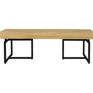CLASS - Table basse de salon bois manifeste et acier noir L120