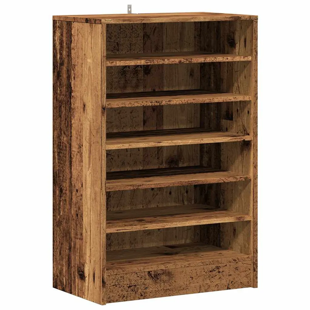 Boîte de classement Armoire à chaussures vieux bois 60x35x92 cm bois d'ingénierie