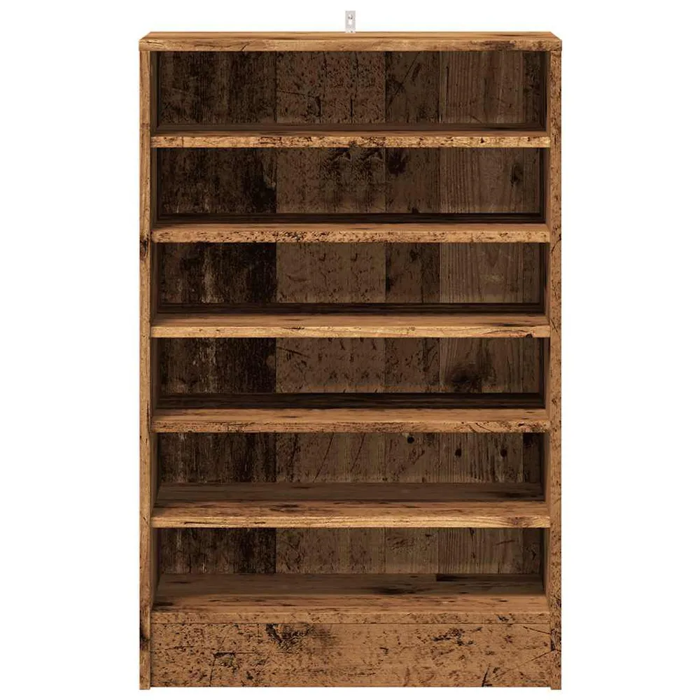 Boîte de classement Armoire à chaussures vieux bois 60x35x92 cm bois d'ingénierie