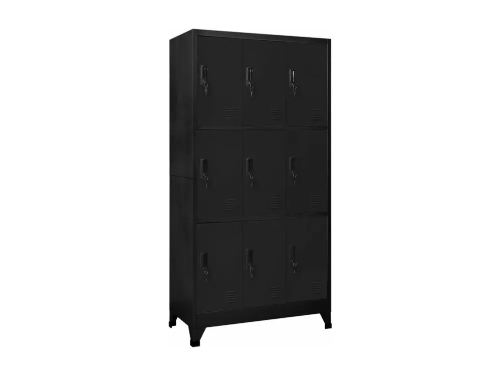 Range-câbles Armoire à casiers Noir 90x45x180 cm Acier