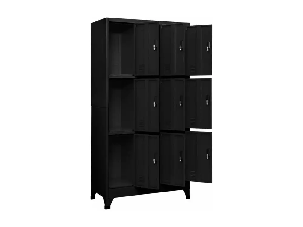 Range-câbles Armoire à casiers Noir 90x45x180 cm Acier