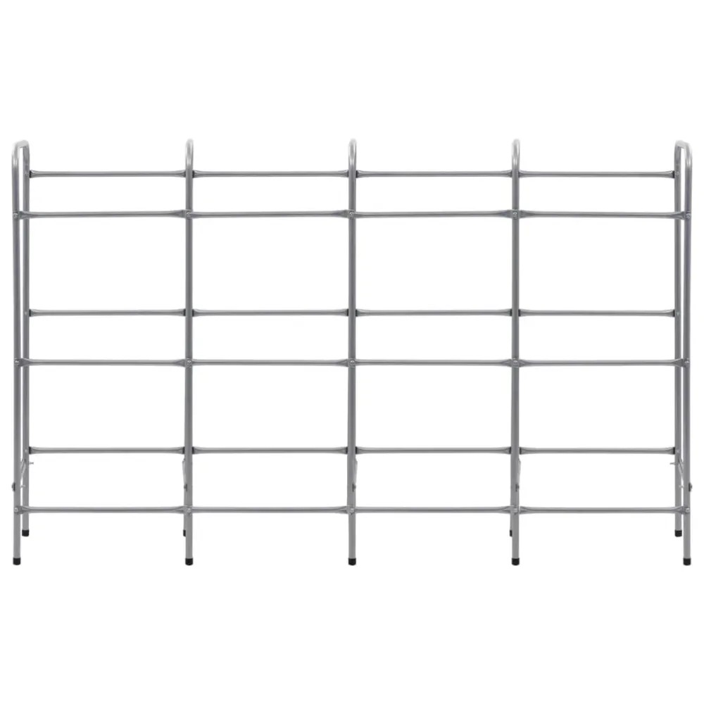 Support pour dossiers Étagère de rangement pour 12 caisses 190 x 33 x 116cm acier argenté 02_0000641