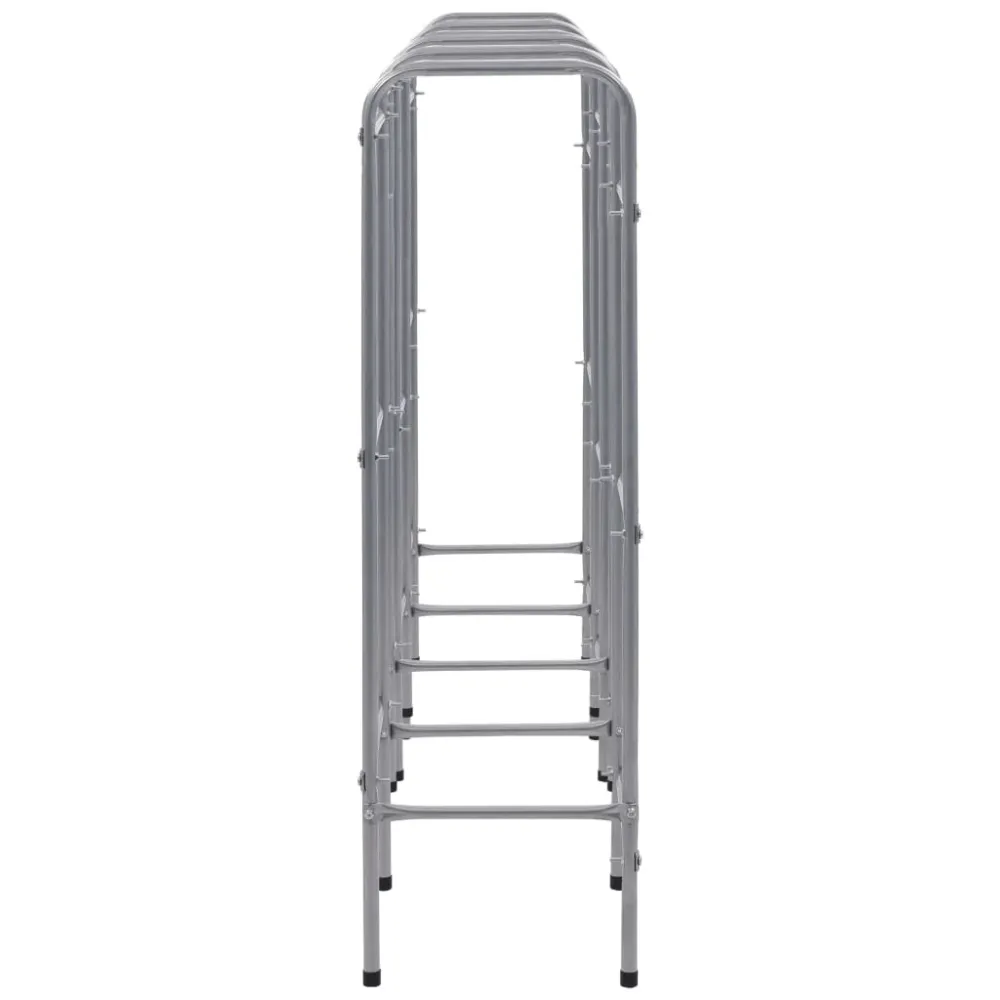 Support pour dossiers Étagère de rangement pour 12 caisses 190 x 33 x 116cm acier argenté 02_0000641