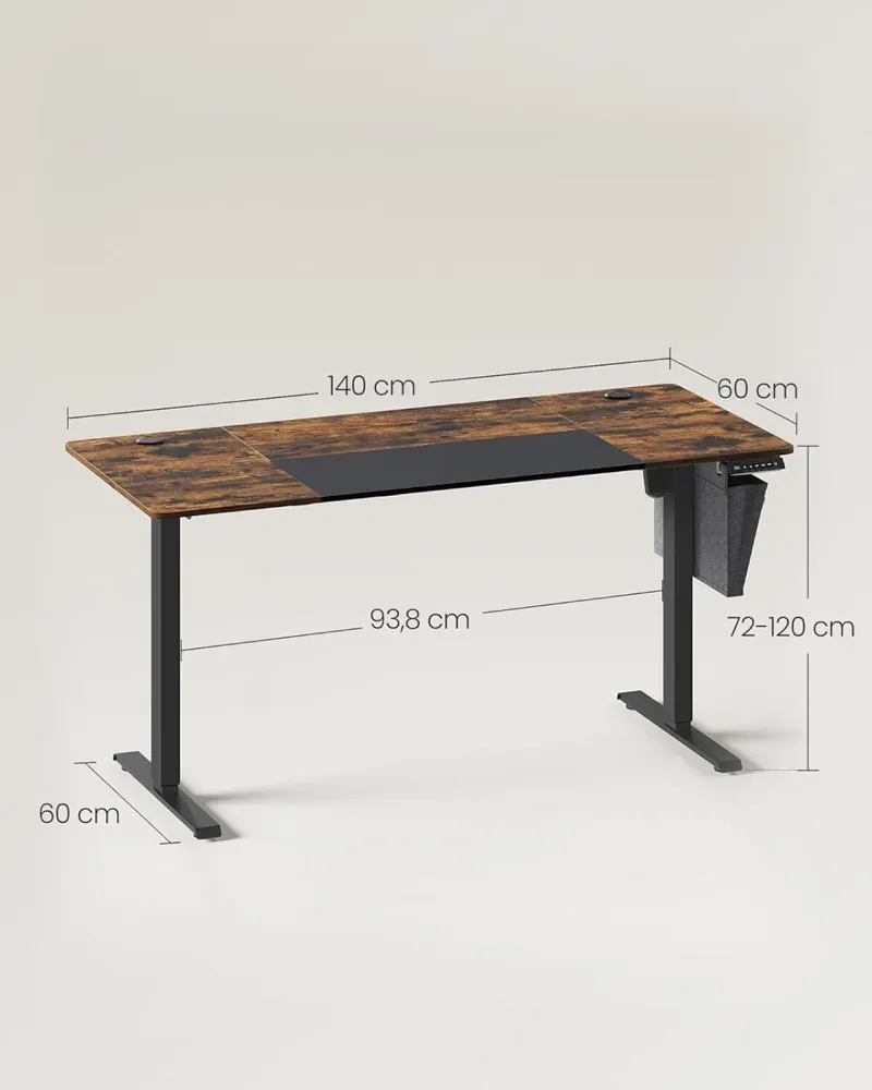 Bureau assis debout électrique table réglable en hauteur mémoire 4 hauteurs pochette cadre en acier dessus de table fort 1...