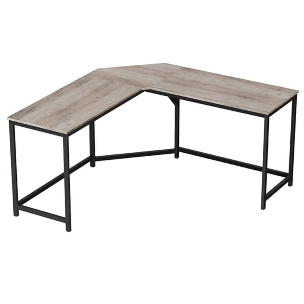 Bureau d’angle 149 x 149 x 76 cm table en forme de L pour travailler et réviser bureau à domicile gain d'espace montage co...