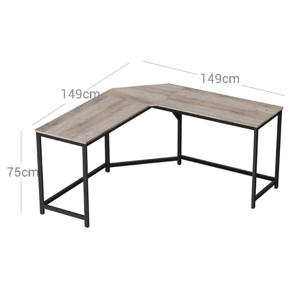 Bureau d’angle 149 x 149 x 76 cm table en forme de L pour travailler et réviser bureau à domicile gain d'espace montage co...