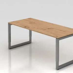 Bureau Hammerbacher RS19 180 x 80 cm plateau : chêne noueux épaisseur 25 mm chant ABS 2 mm forme rectangulaire avec platea...