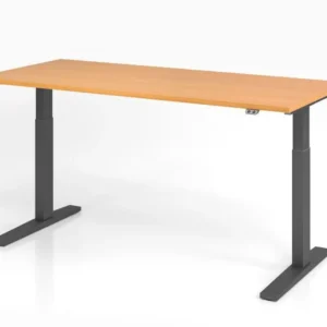 Bureau Hammerbacher XMKA19 180 x 80 cm plateau : hêtre épaisseur 25 mm chant fort en ABS forme rectangulaire graphite VXMK...
