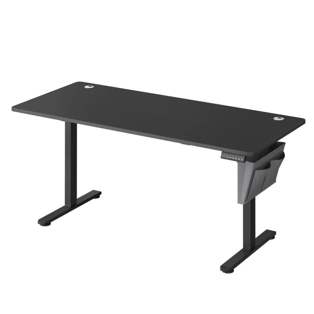 Bureau électrique assis-debout bureau réglable en hauteur 60 x 120 x (72-120) cm 4 hauteurs mémorisables pochette de range...
