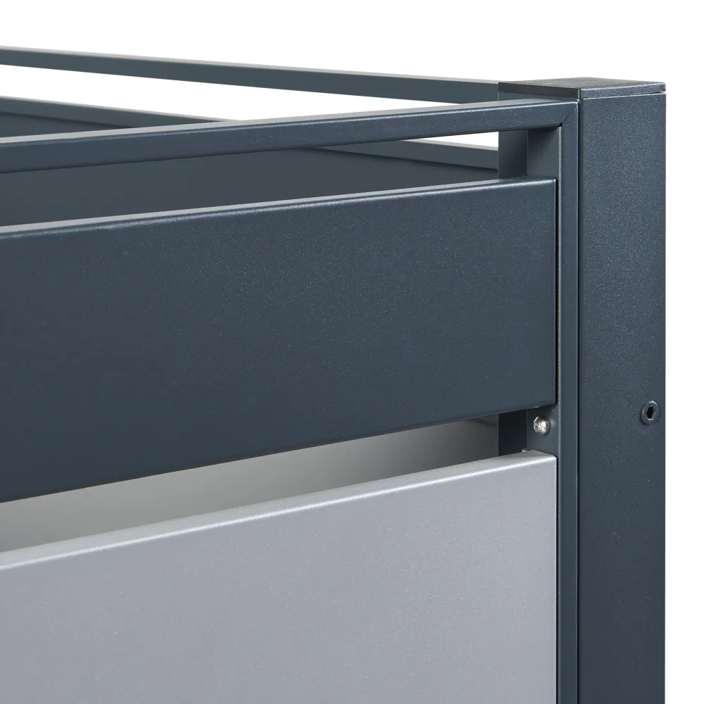 Cache-poubelle acier galvanisé 120 x 91 x 91 cm anthracite argent 03_0009095