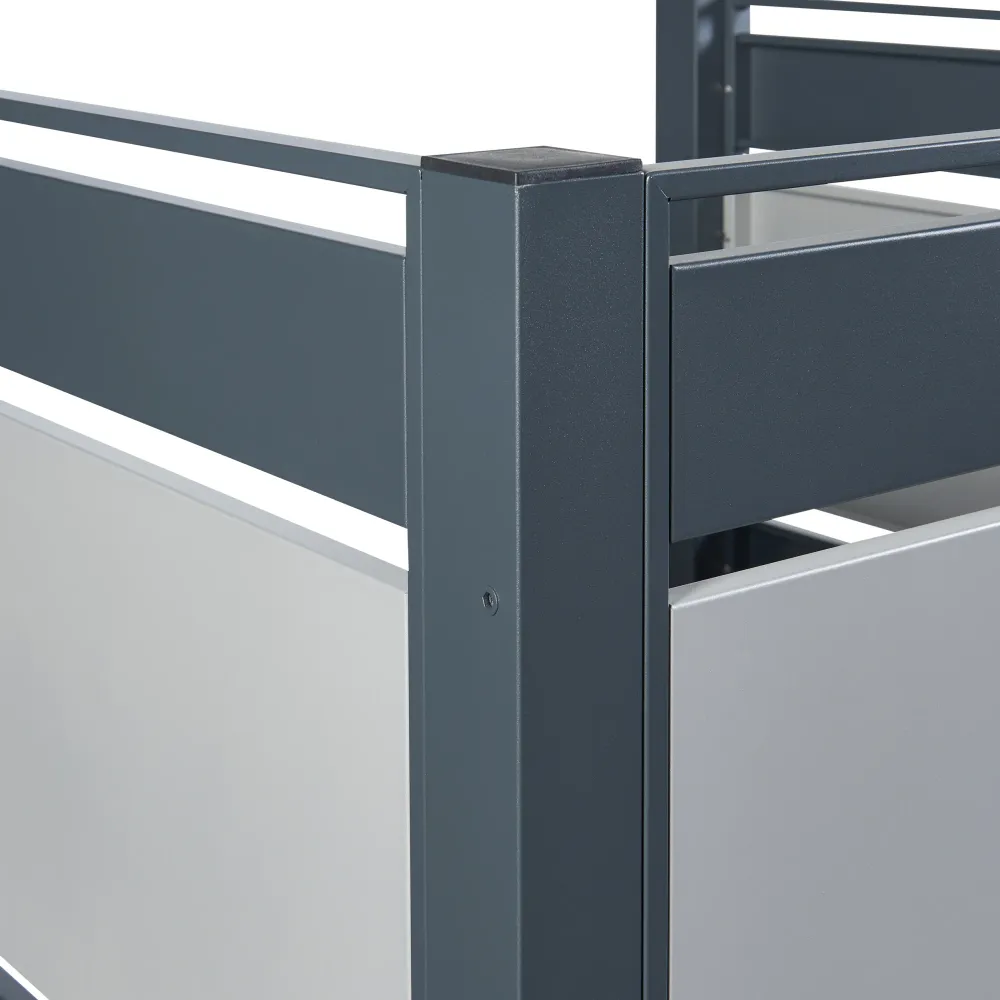 Cache-poubelle acier galvanisé 120 x 91 x 91 cm anthracite argent 03_0009095