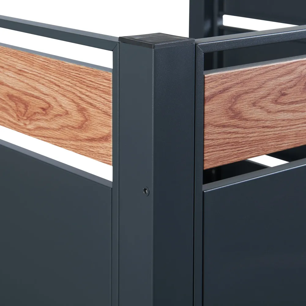 Cache-poubelle acier galvanisé 120 x 91 x 91 cm anthracite effet bois 03_0009096