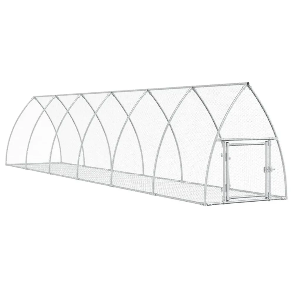 Cage à lapin argenté 600 x 105 x 120 cm acier galvanisé Argent 02_0041698