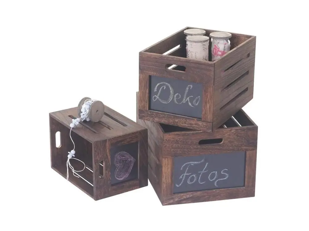 Caisse en bois MCW-E11 (set de 3), classique marron