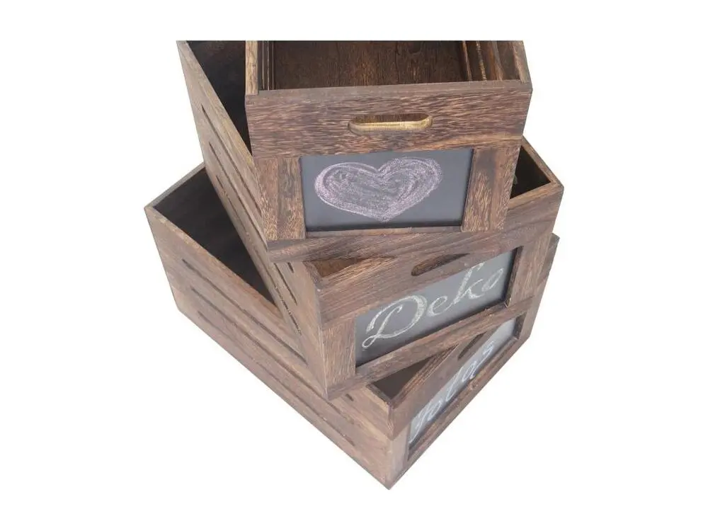Caisse en bois MCW-E11 (set de 3), classique marron